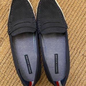 Tommy Hilfiger Navy Blue Suede Slip-on Loafers